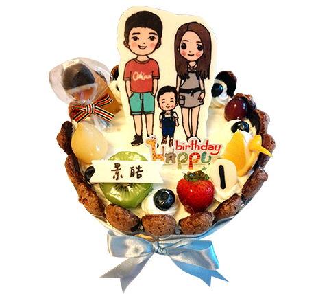 手繪Q版人像蛋糕